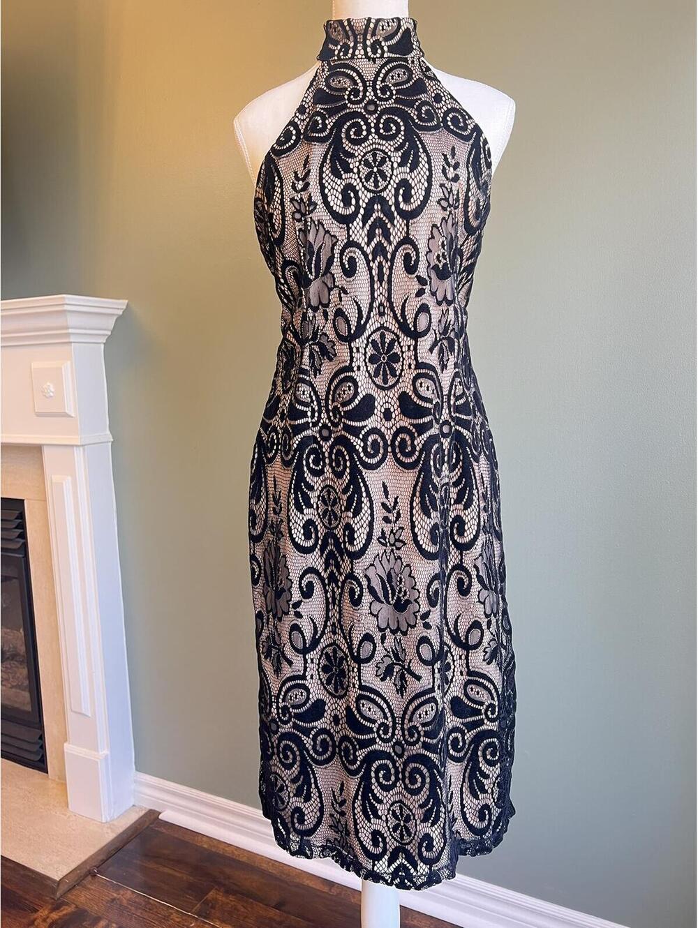 Bisou Bisou Velvet Sheath Halter Dress Women's Size 12 NEW